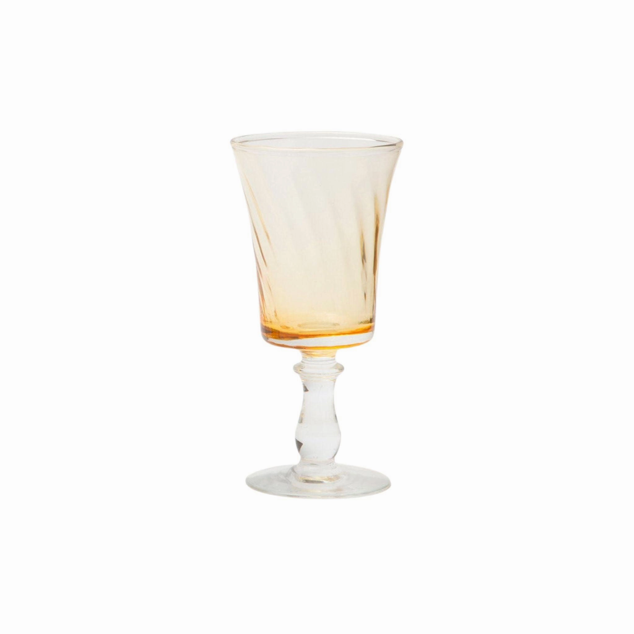 Spiral Pattern Soft Yellow Hand Blown Glasses