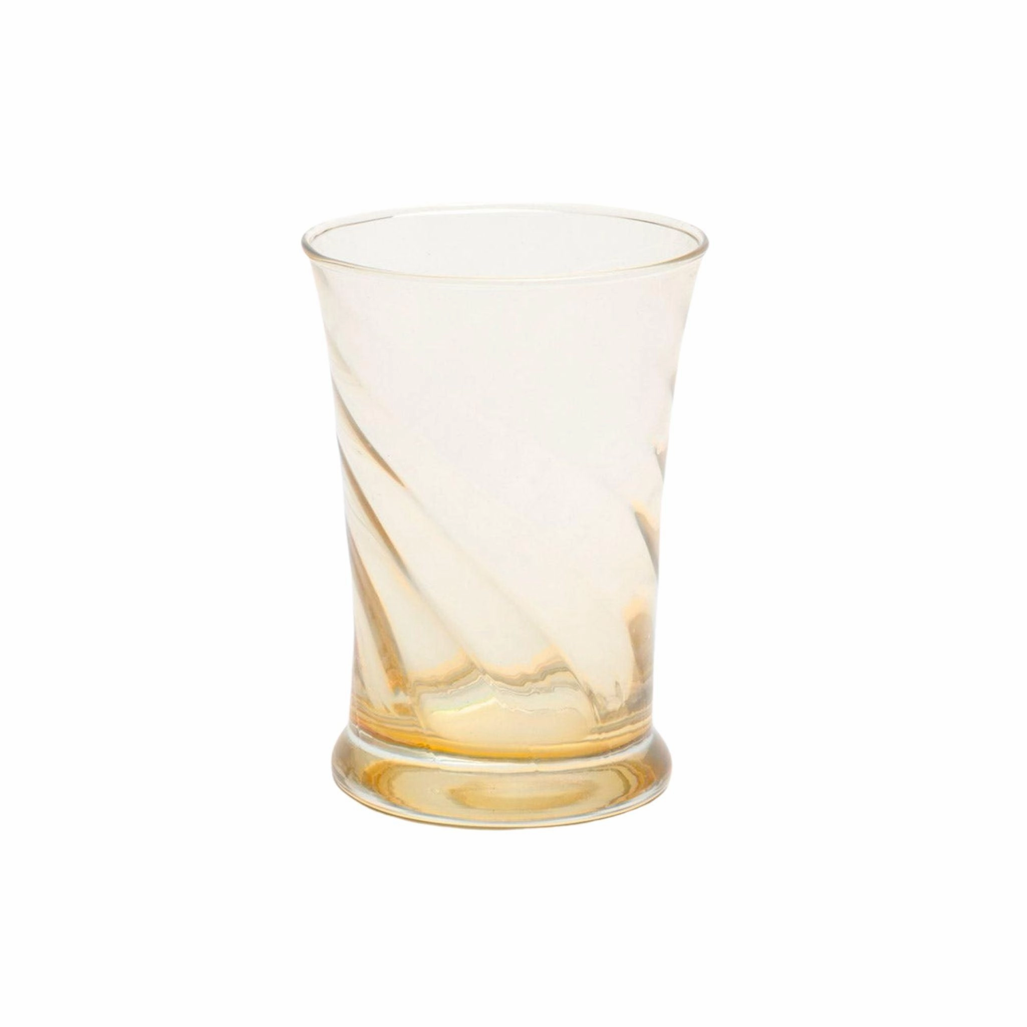 Spiral Pattern Soft Yellow Hand Blown Glasses