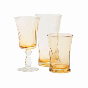 Spiral Pattern Soft Yellow Hand Blown Glasses mini desktop sculpture