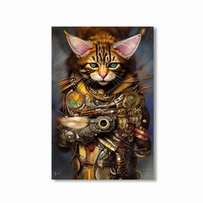 Spiritual Warrior Cat by Artwerx framed mural artwork