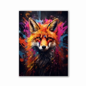 Splatter Fox by Zenzdesign framed mural artwork