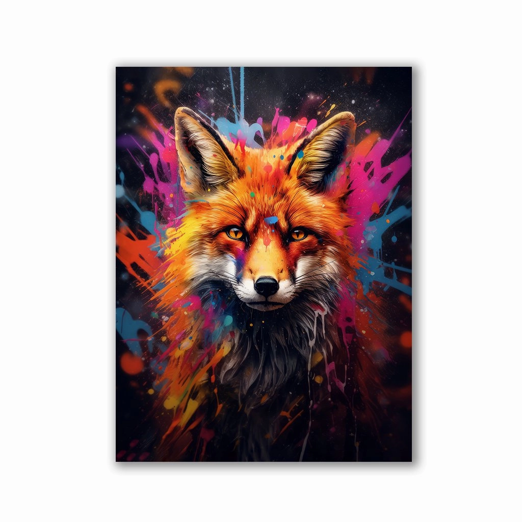 Splatter Fox by Zenzdesign framed mural artwork