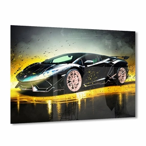 Splatter Lambo by Adrian Vieriu Ros on Acrylic framed mural artwork
