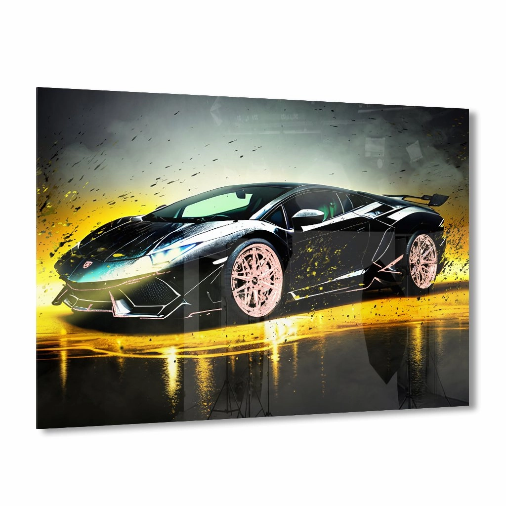 Splatter Lambo by Adrian Vieriu Ros on Acrylic framed mural artwork