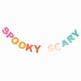 Spooky Scary Halloween Felt Garland minimalist art object  
