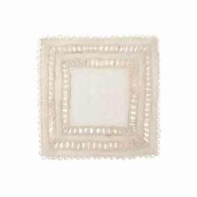 Square Crocheted Bleached Abaca Woven Placemats cute desktop display