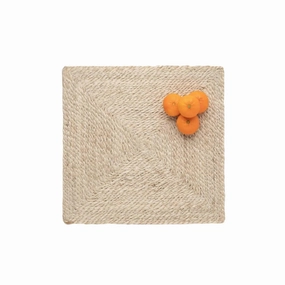 Square Natural Twisted Jute Woven Placemats mini desktop sculpture