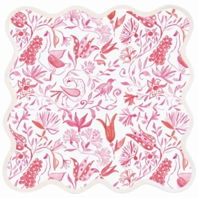 Square Scalloped Placemat, Birds of Paradise - Pink cute desktop display