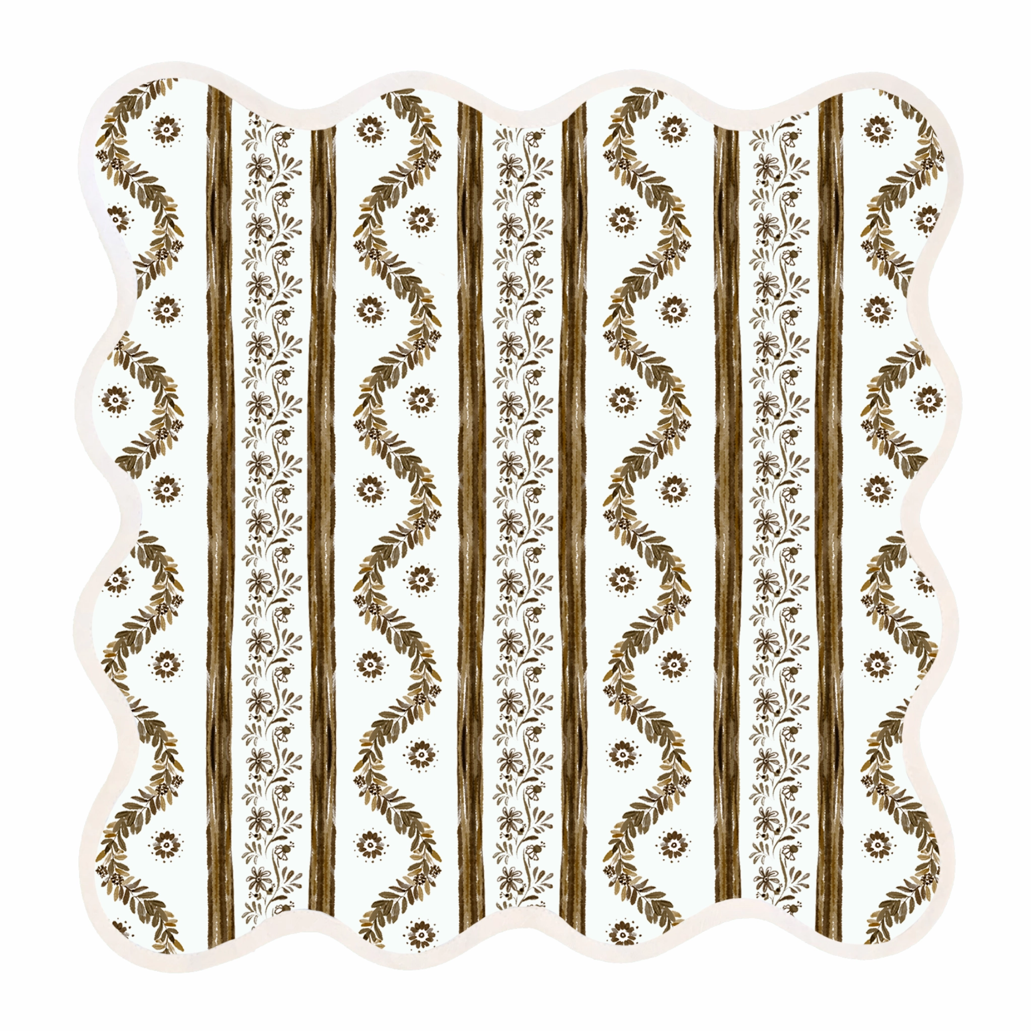Square Scalloped Placemat, Boxwood Garden - Espresso cute desktop display