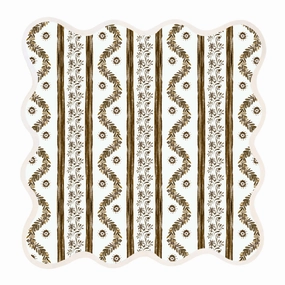 Square Scalloped Placemat, Boxwood Garden - Espresso cute desktop display