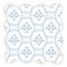 Square Scalloped Placemat, Floral Trellis Blue cute desktop display