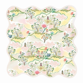 Square Scalloped Placemat, Pink Pagoda cute desktop display