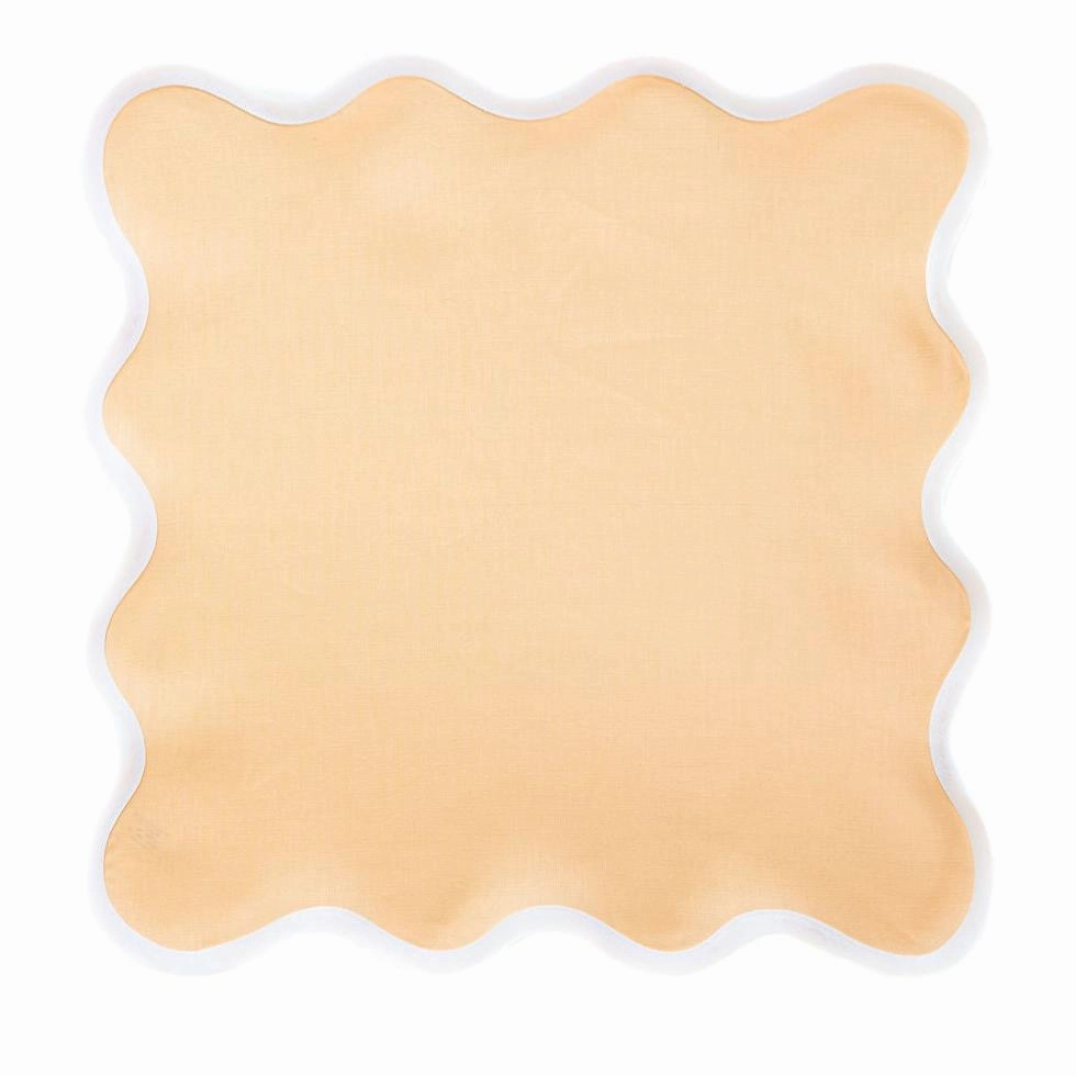 Square Scalloped Table Linen, Poppy Peach