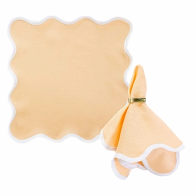 Square Scalloped Table Linen, Poppy Peach cute desktop display