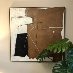 Square Textured Framed Canvas 100cm modern mural painting