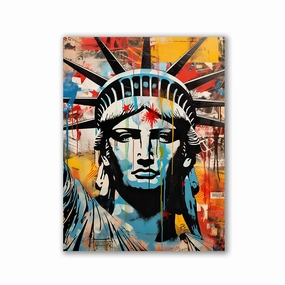 Statue of Liberty Pop Art by Frank Daske framed mural artwork