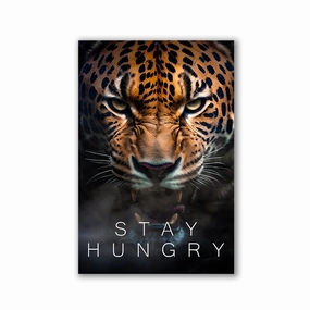 Stay Hungry - Jaguar by Adrian Vieriu framed mural artwork