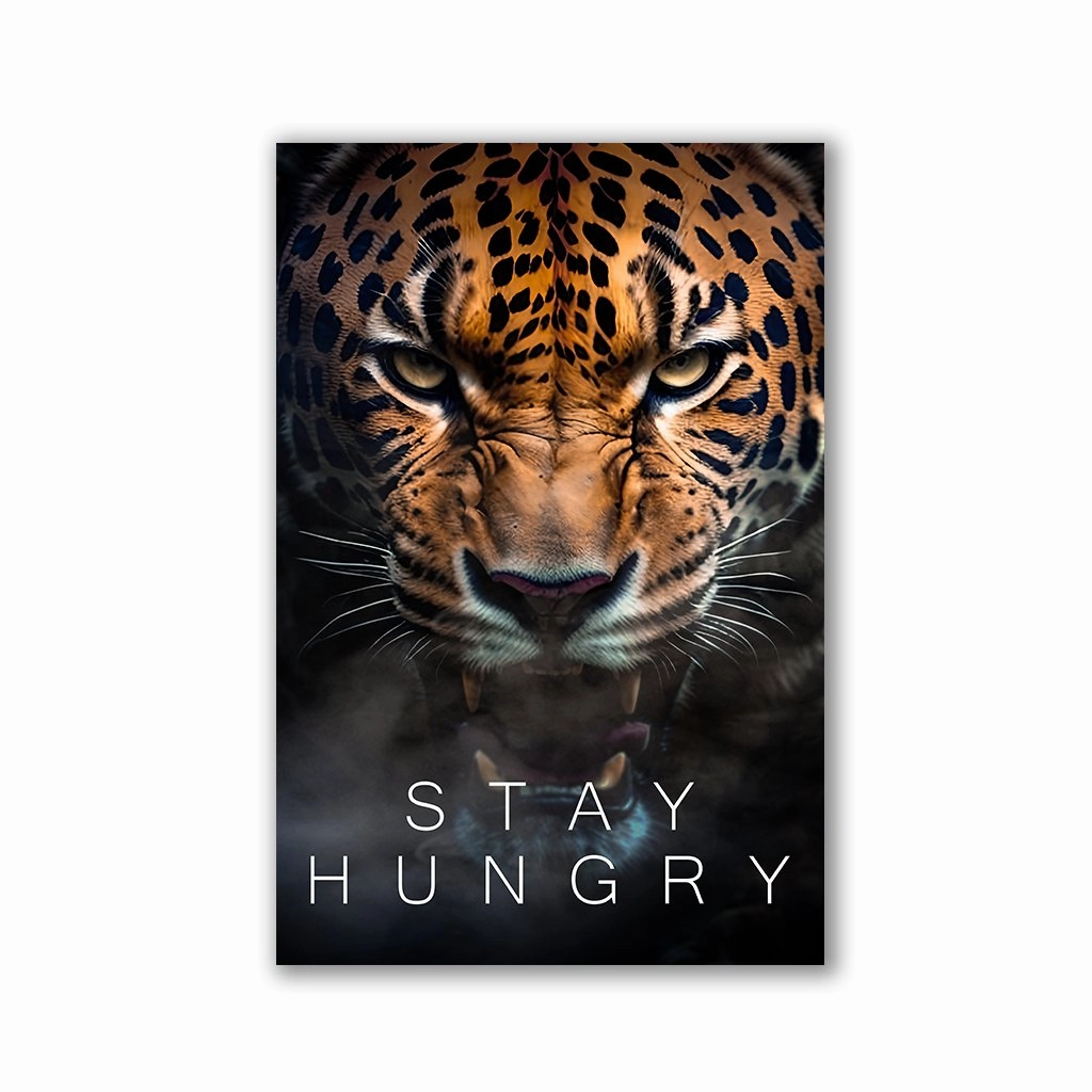 Stay Hungry - Jaguar by Adrian Vieriu framed mural artwork