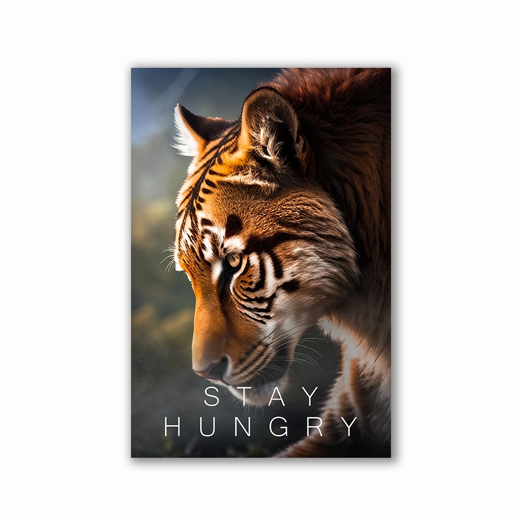 Stay Hungry - Tiger by Adrian Vieriu framed mural artwork