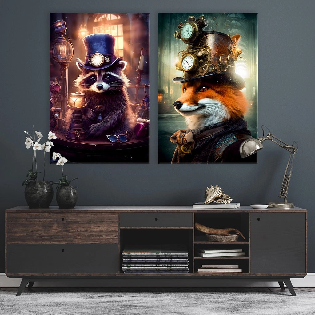 Steampunk Animals Duo by Himmelmiez 