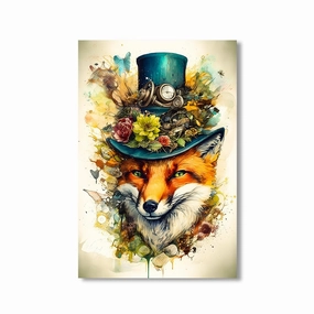 Steampunk Fox by Himmelmiez framed mural artwork