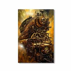 Steampunk Train by Artwerx framed mural artwork