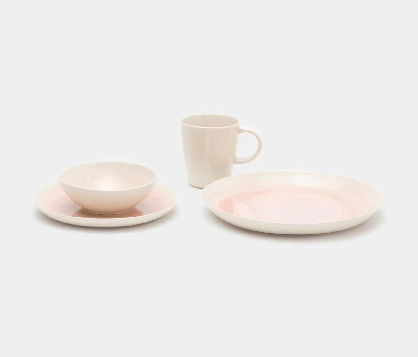 Stoneware Cereal/Ice Cream Bowls in Vintage Rose and Cream