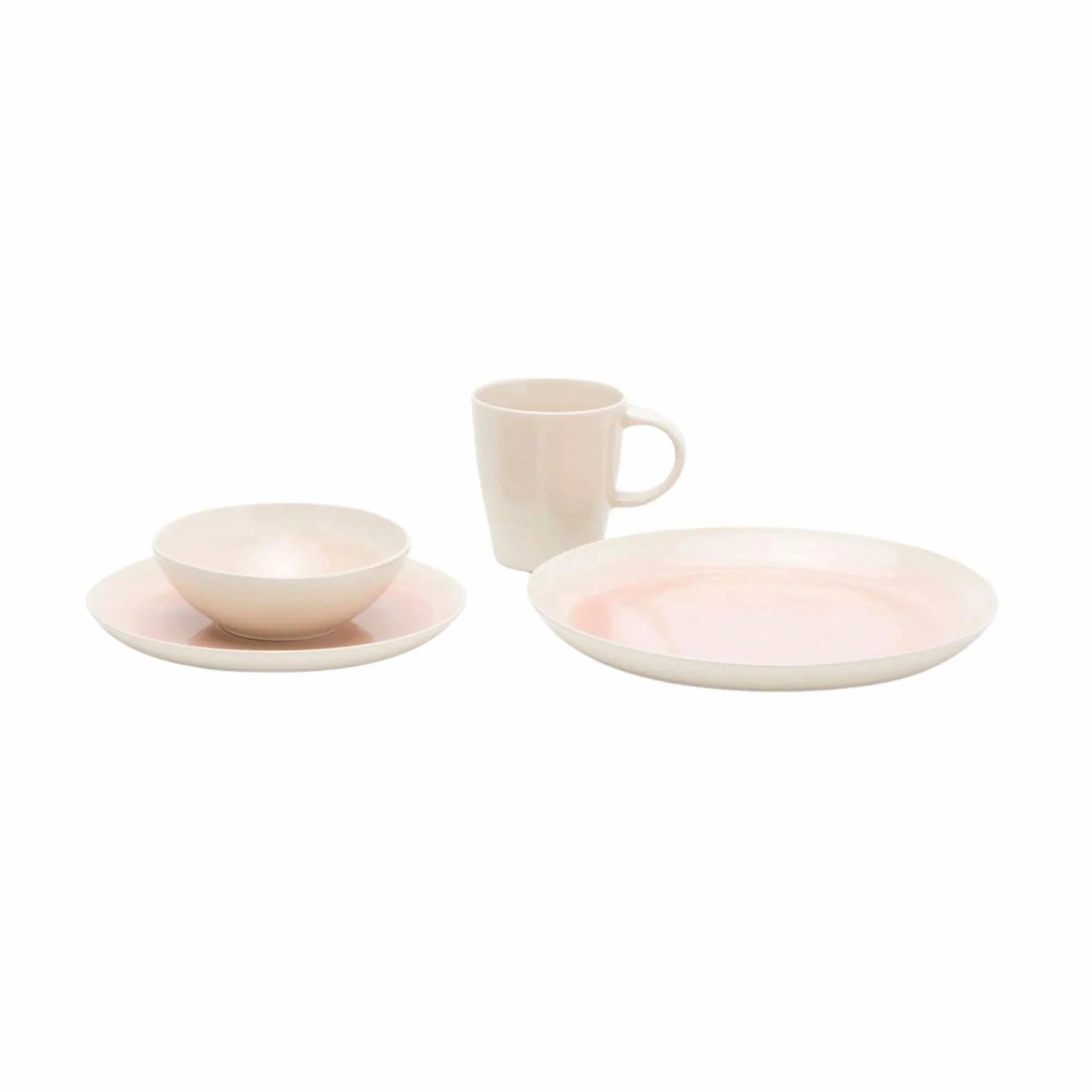 Stoneware Dinner Plates in Vintage Rose and Cream