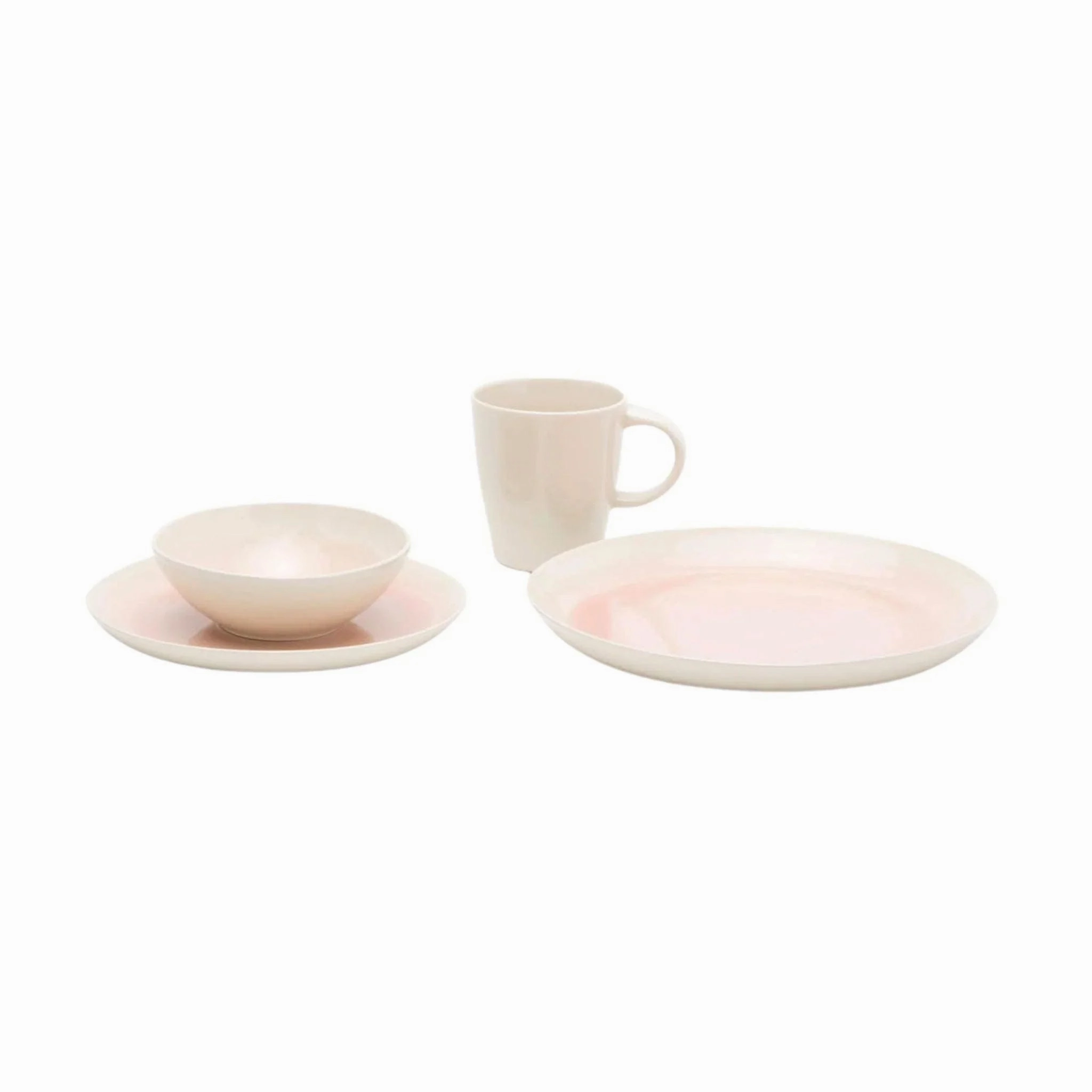 Stoneware Salad Plates in Vintage Rose and Cream