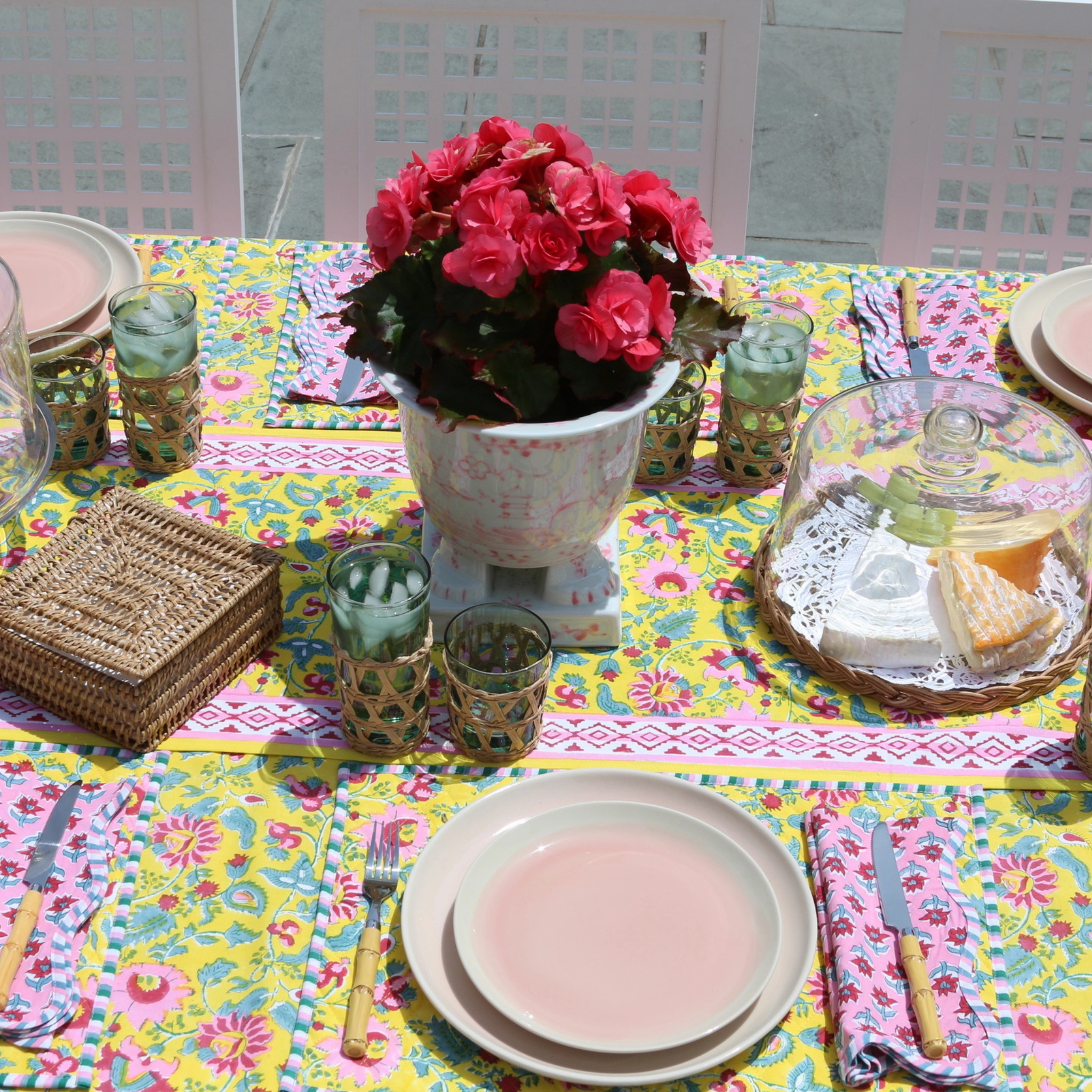 Stoneware Salad Plates in Vintage Rose and Cream