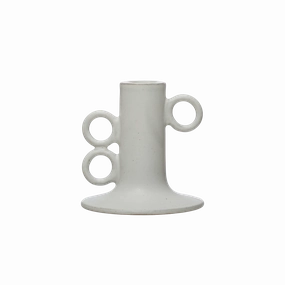 Stoneware Taper Holder minimalist art object  