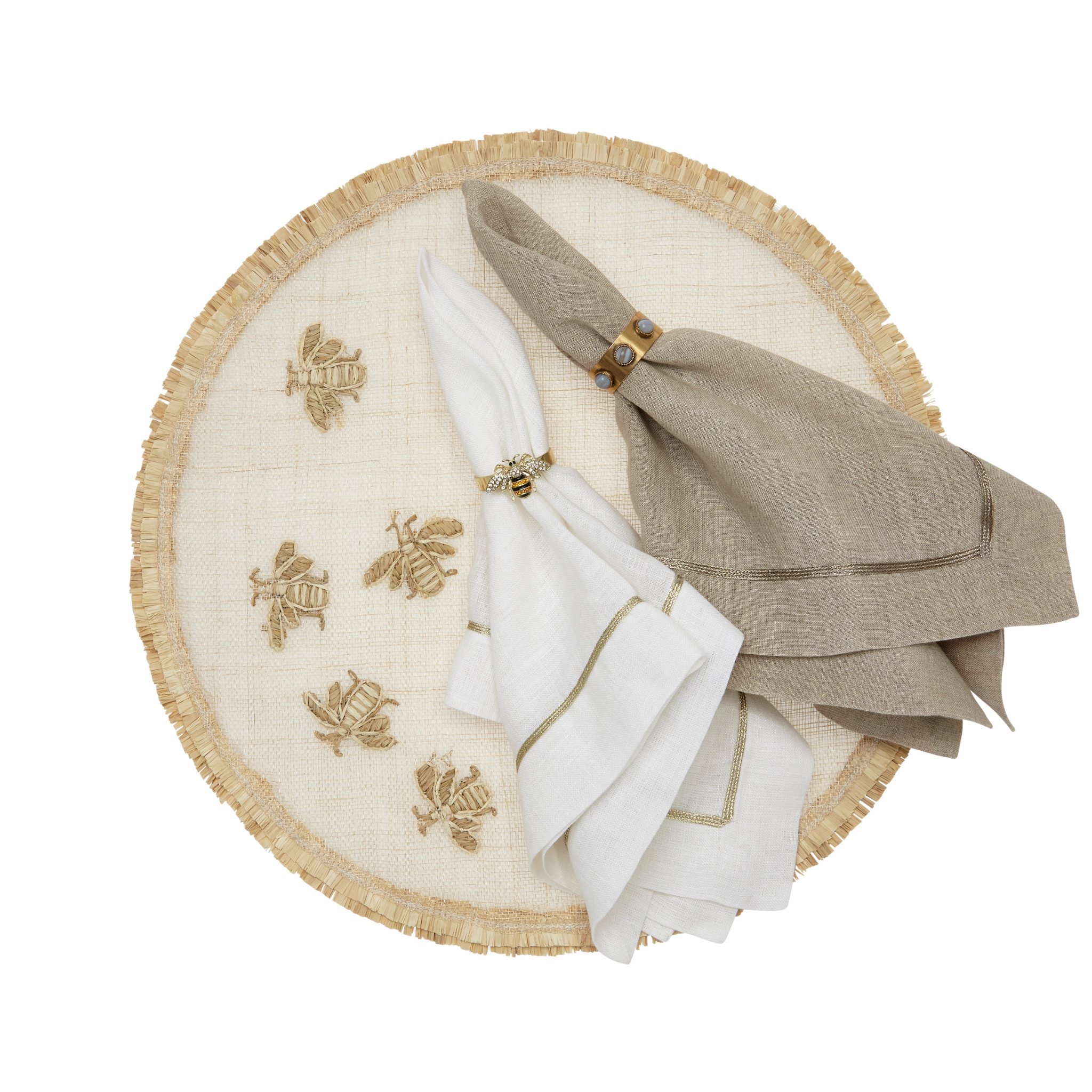 Straw Bee Placemat, Set of Four