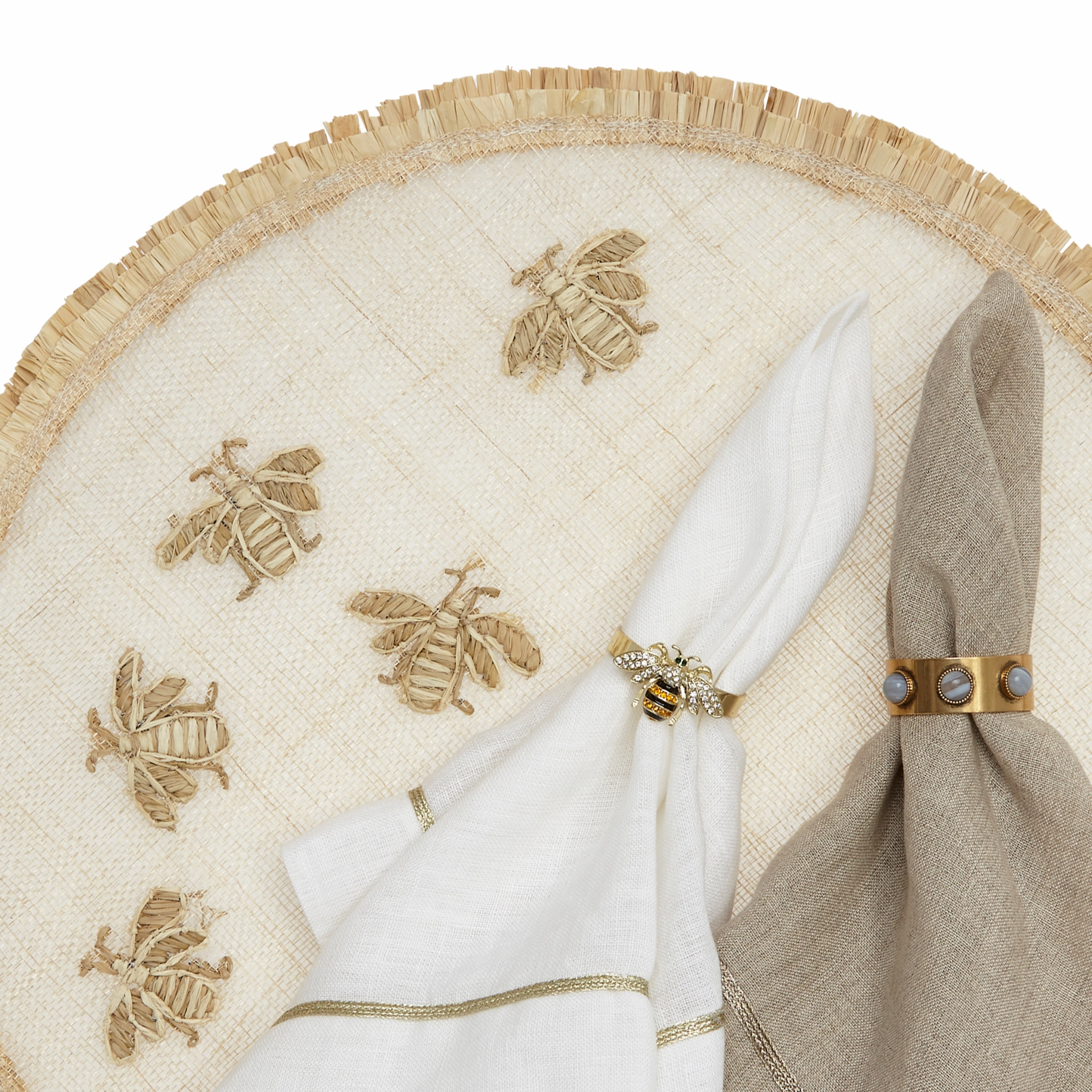 Straw Bee Placemat, Set of Four