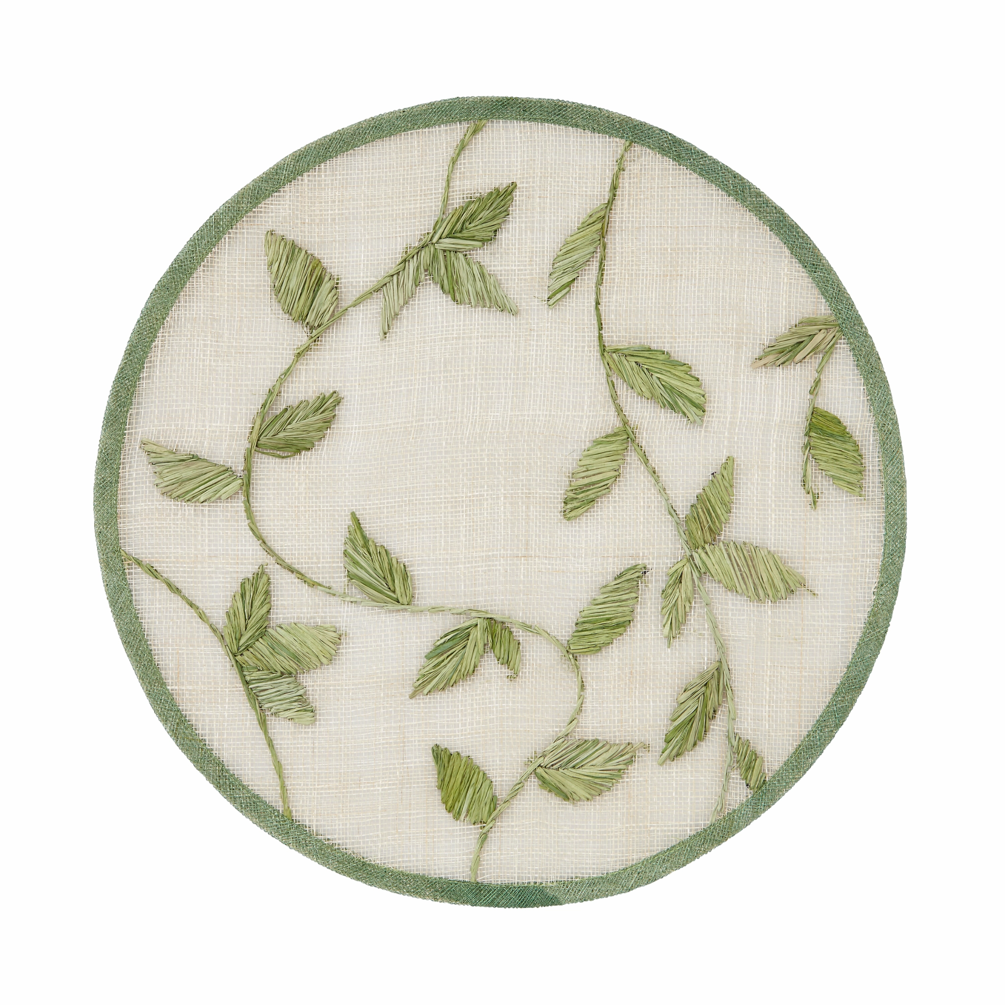 Straw Leaf Placemat, Leaf Green, Set of Four mini desktop sculpture