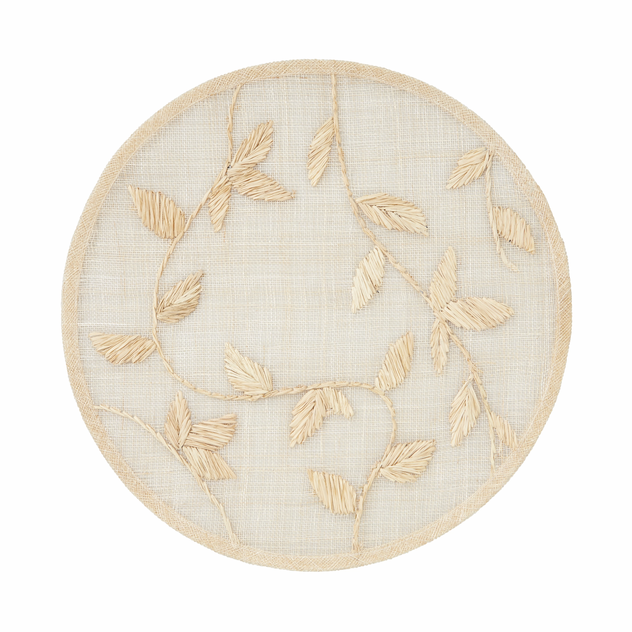 Straw Leaf Placemat, Natural, Set of Four mini desktop sculpture