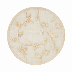 Straw Leaf Placemat, Natural, Set of Four mini desktop sculpture