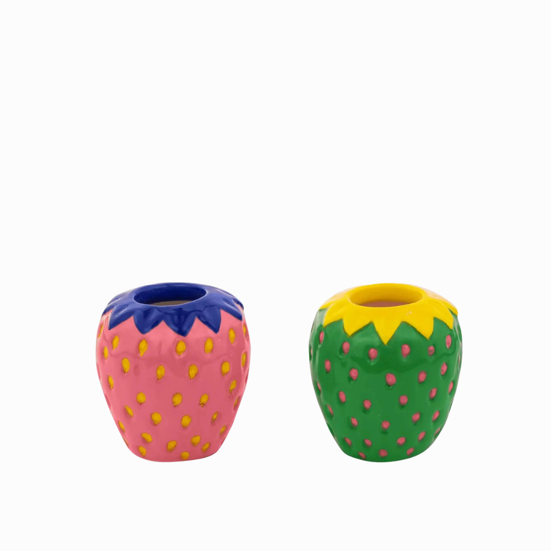 Strawberries Candle Holder Set minimalist art object  
