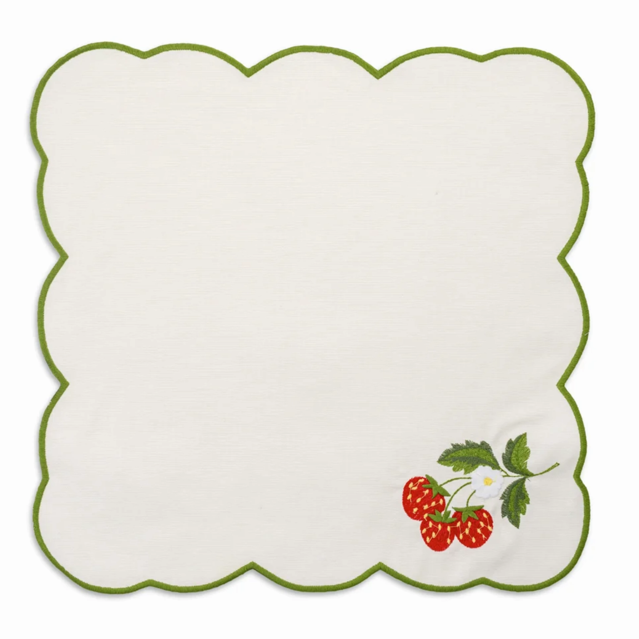 Strawberry Embroidered Placemat & Napkin Set mini desktop sculpture