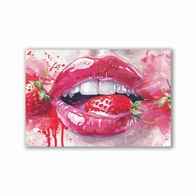 Strawberry Lips by Himmelmiez framed mural artwork