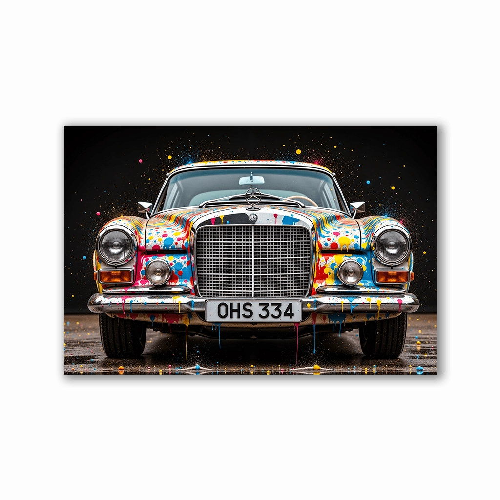 Street Art Benz by Adrian Vieriu framed mural artwork