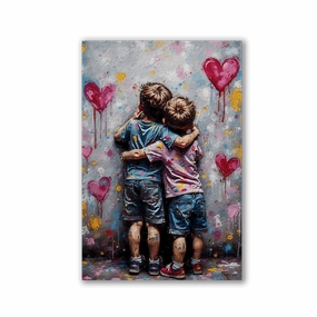 Street Art Buddies by Adrian Vieriu framed mural artwork