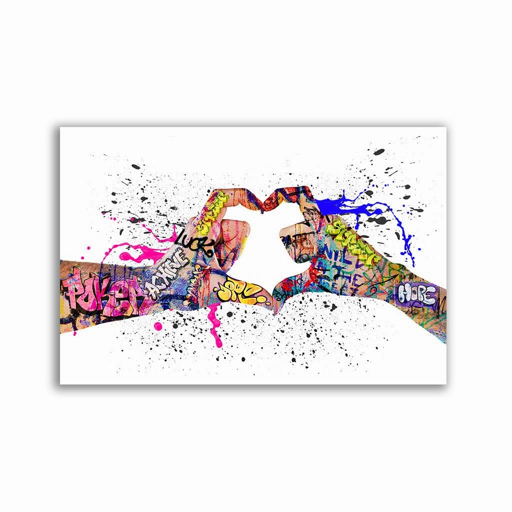 Street Art Love framed mural artwork