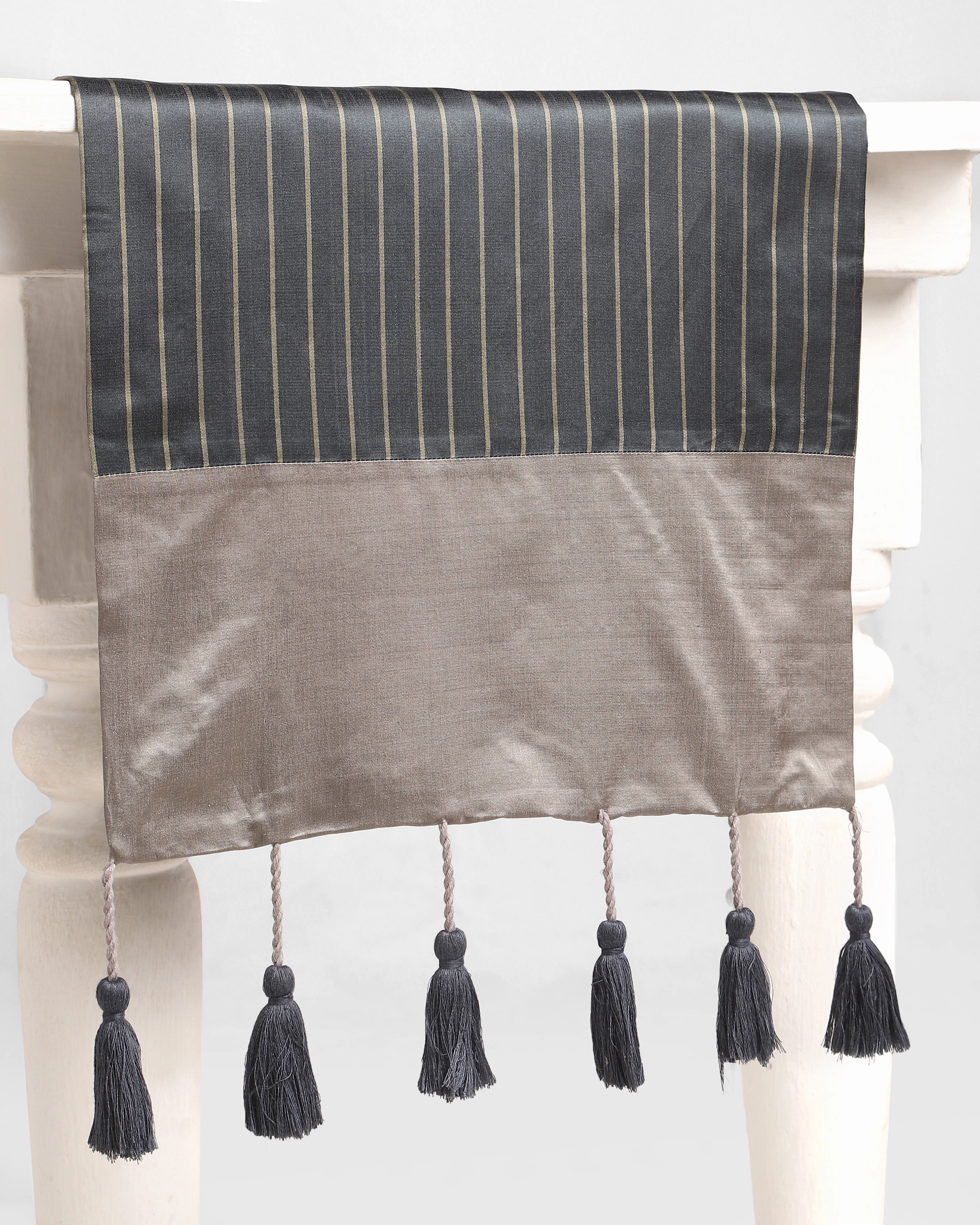 Stripe Satin Silk Cotton Table Runner ceramic table ornament