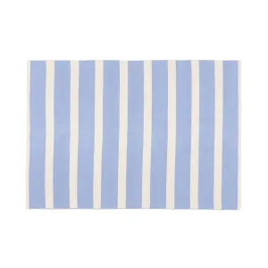 Striped Cotton Rug Medium 2000 X 1400 Light Blue X White neutral everyday carpet