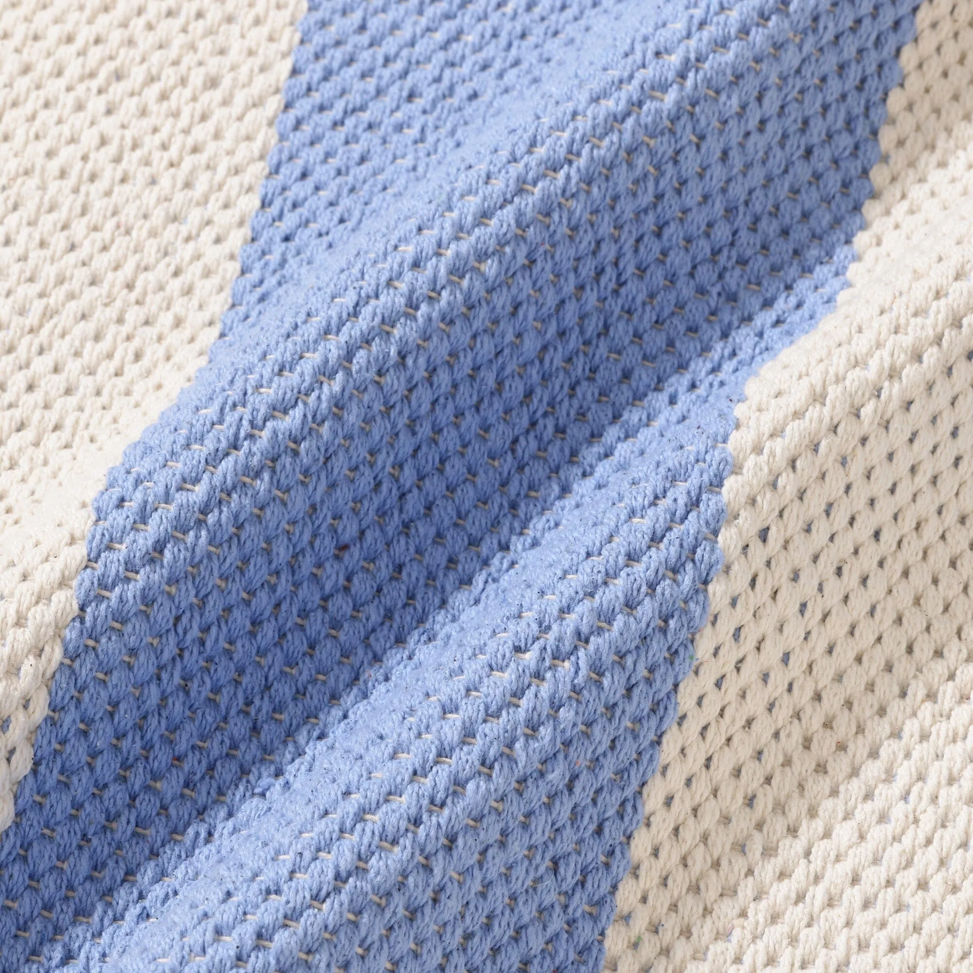 Striped Cotton Rug Medium 2000 X 1400 Light Blue X White
