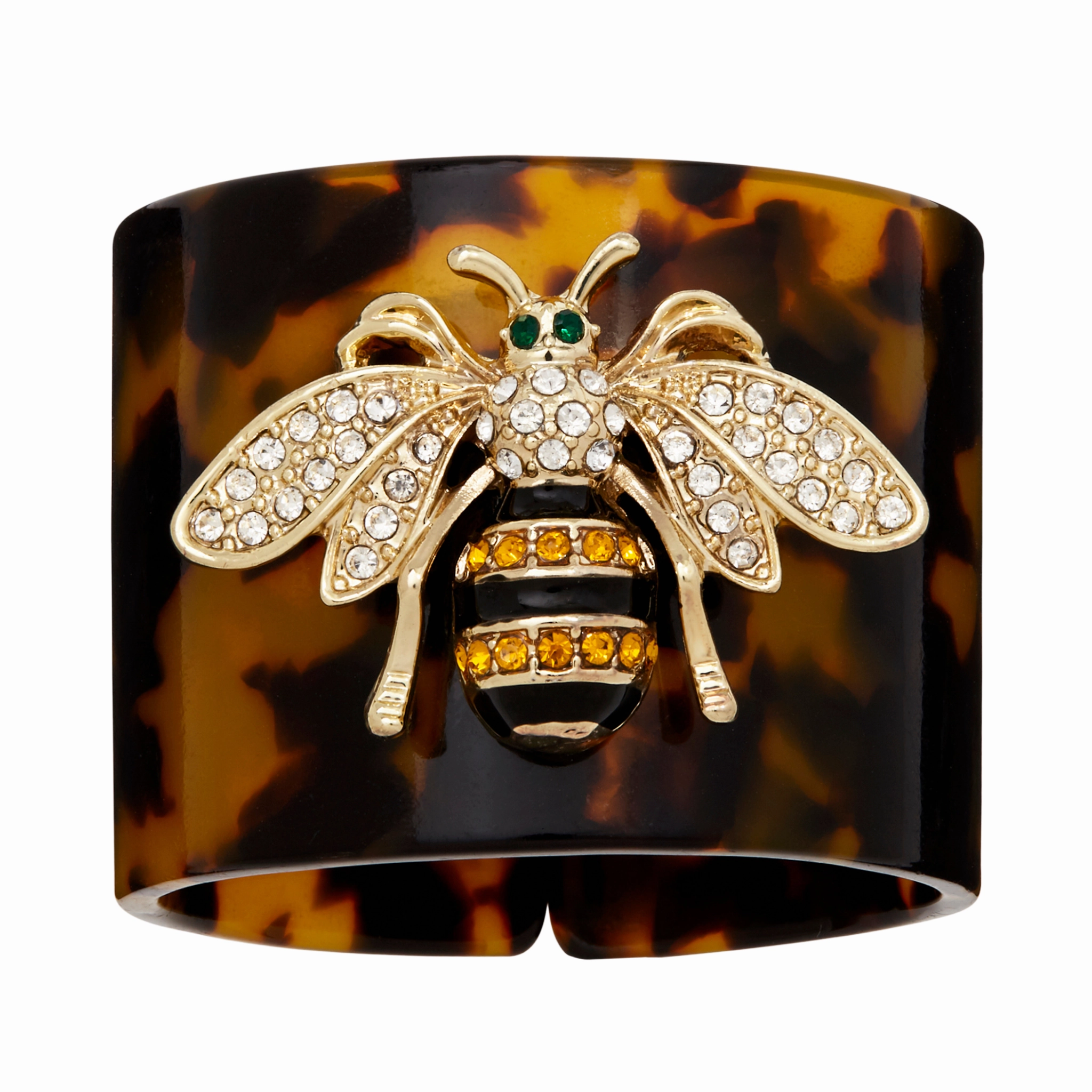 Stripey Bee Resin Napkin Rings, Tortoiseshell, Set of Four cute desktop display