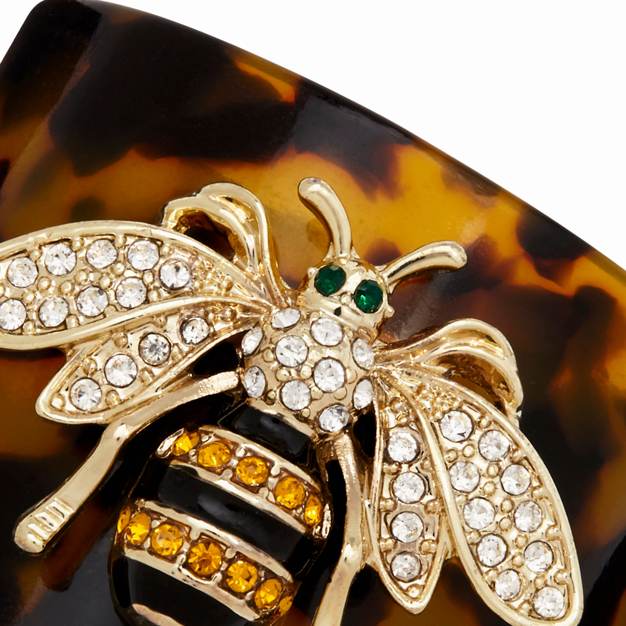 Stripey Bee Resin Napkin Rings, Tortoiseshell, Set of Four