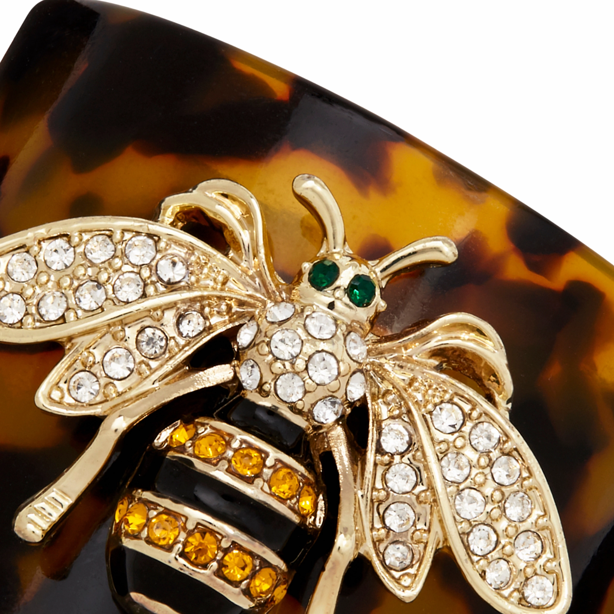 Stripey Bee Resin Napkin Rings, Tortoiseshell, Set of Four