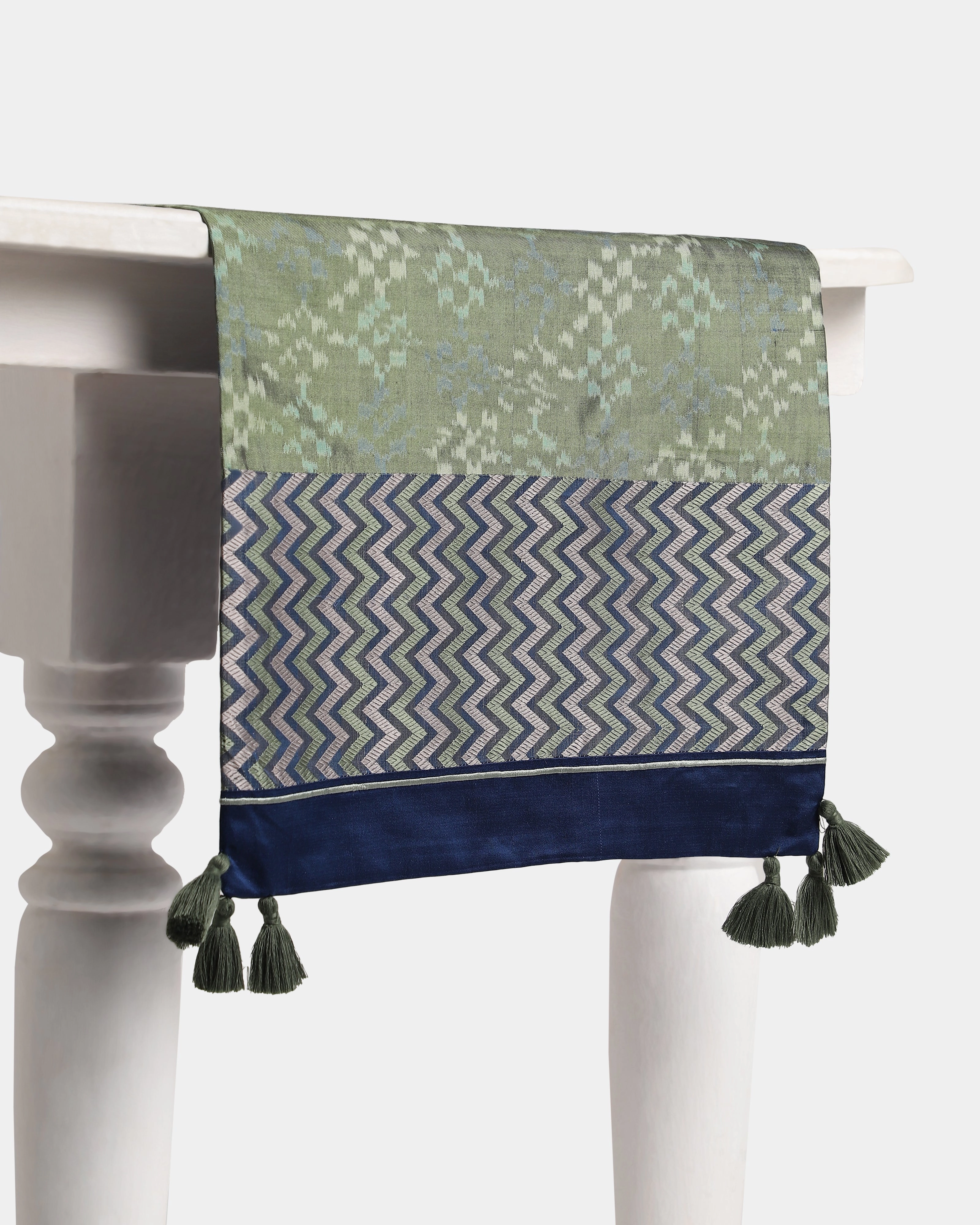 Strom Tal Warp Ikat Silk Table Runner ceramic table ornament