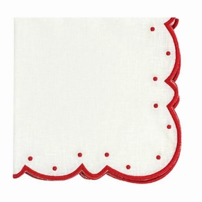 Studio Collection: Ava Napkins in Linen White/Red, Set of 4 cute desktop display